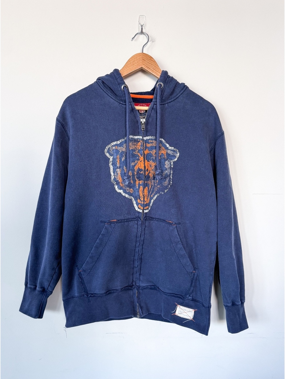 VTG Y2K Reebok Gridiron Chicago Bears NFL Logo Full Zip Sweatshirt Hoodie